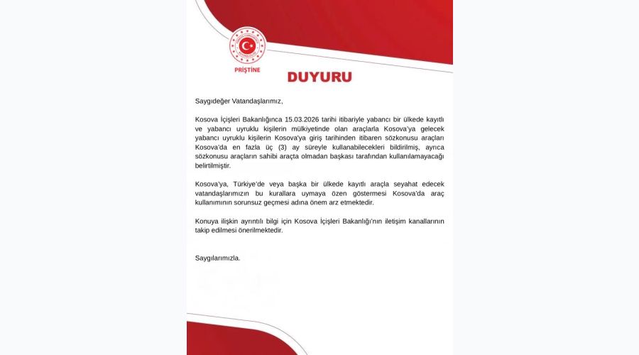 Türkiye Vatandaşlarına Duyuru